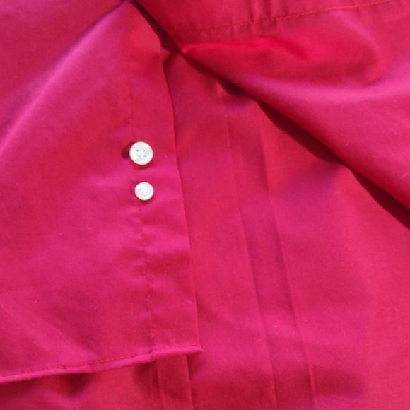 Chaps Classic Fit Twill Red Long Sleeve Button Down Shirt Sz 16-16.5 36-37 - Picture 7 of 9